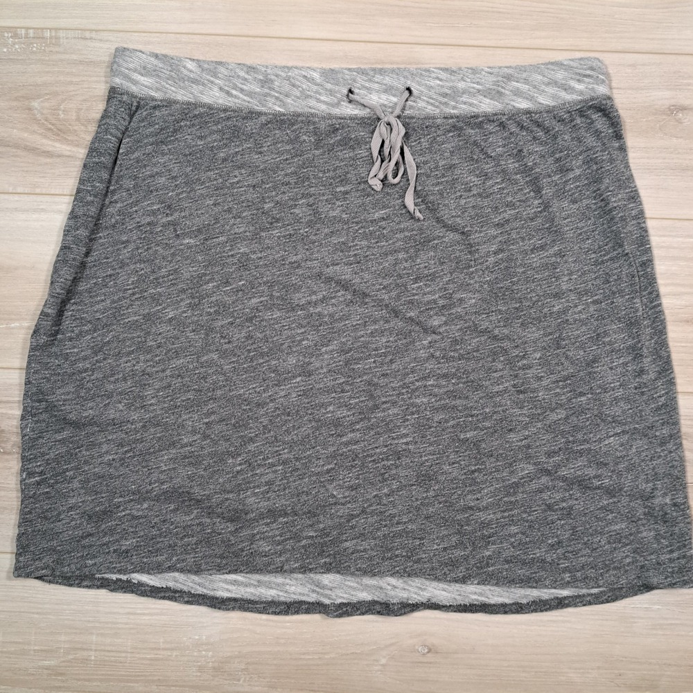 Lane Bryant Womens Plus Size 22/24 Gray Cotton Drawstring‎ Waist Mini Skirt